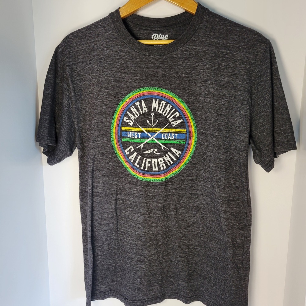 Blue 84 Santa Monica California T Shirt Mens Medium Gray West Coast Graphic Tee